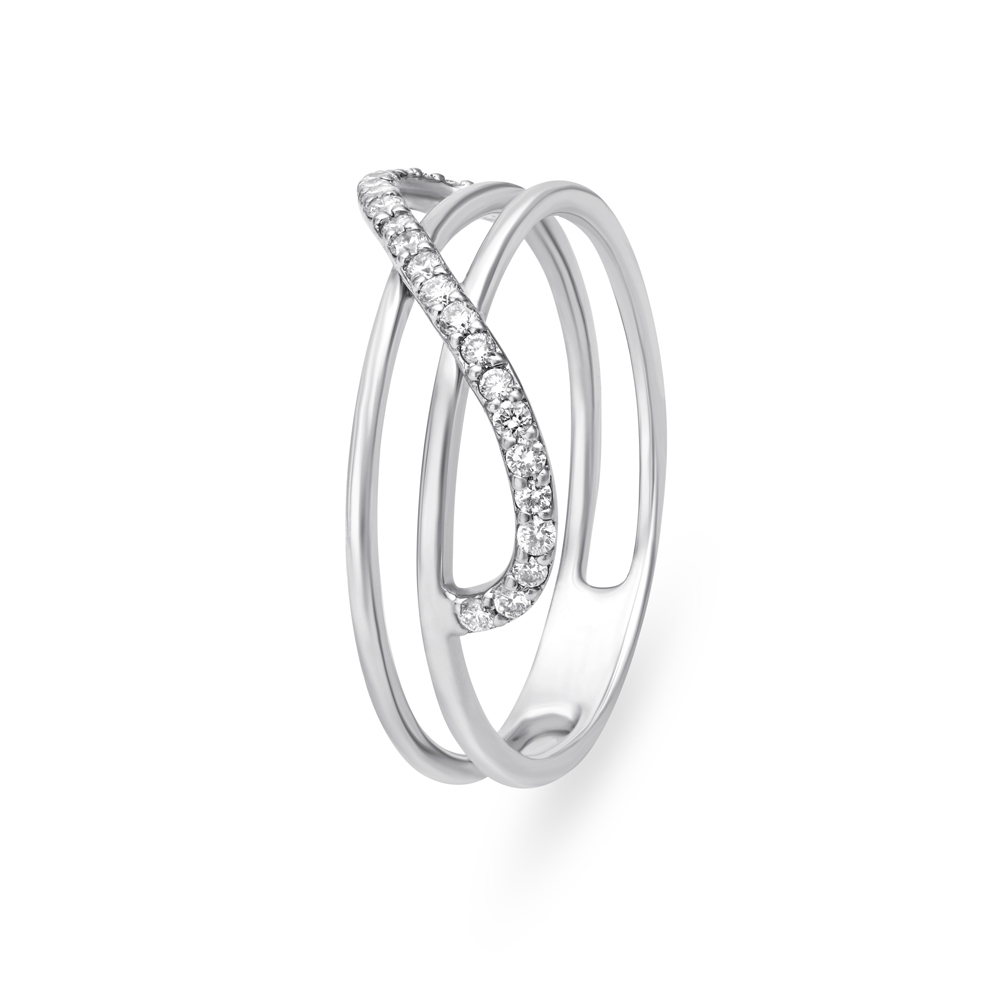 Elegant Wave Diamond Finger Ring,,hi-res image number null
