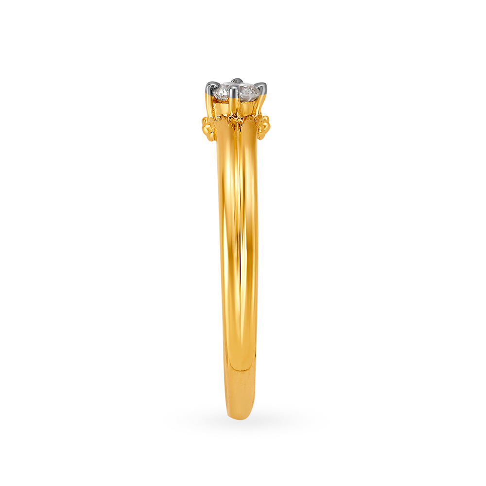 Ridged Single Stone Diamond Ring,,hi-res image number null