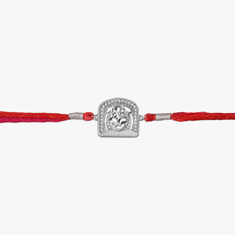 Sacred Ganesha Silver Rakhi,,hi-res image number null
