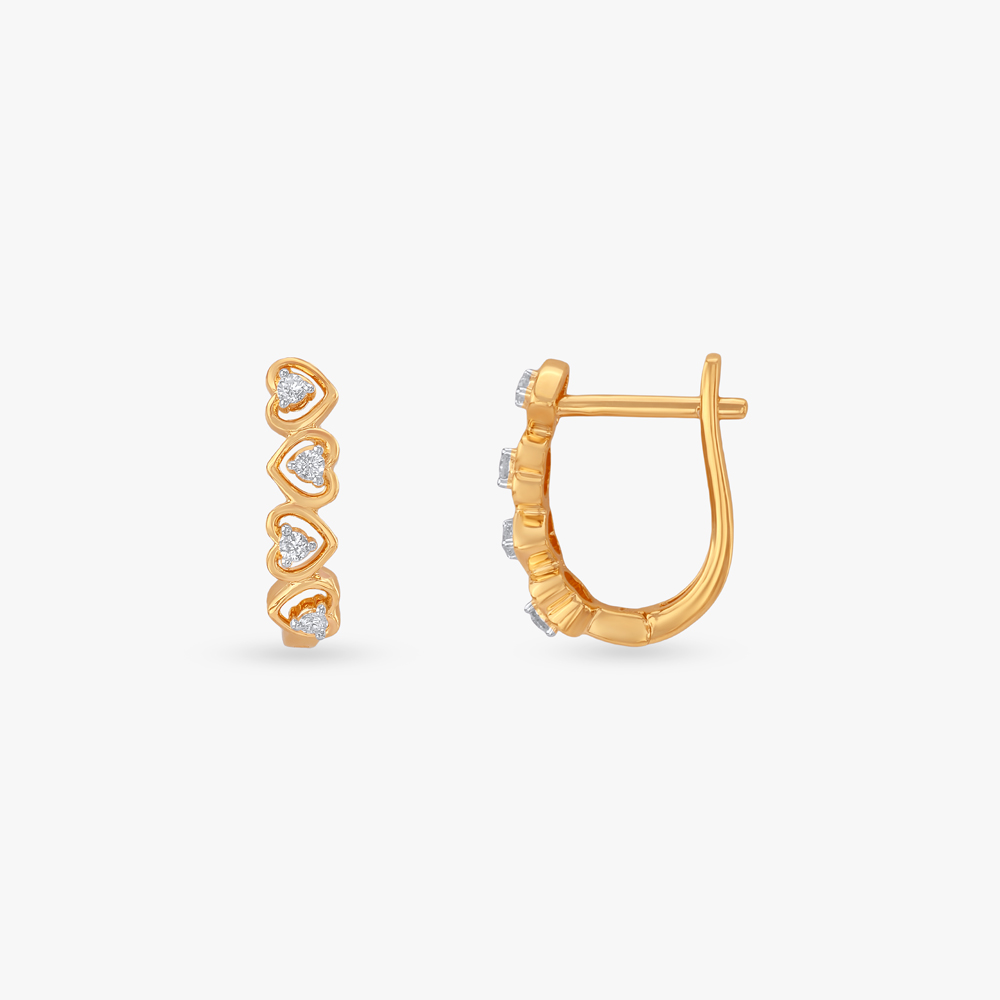 Heart Parade Diamond Hoop Earrings,,hi-res image number null