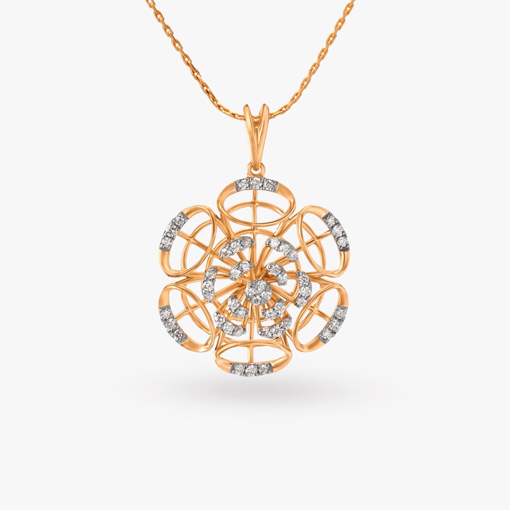 Floral Grace Diamond Pendant,,hi-res image number null