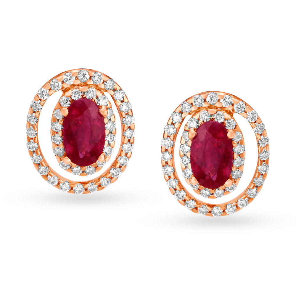 Ruby shop earrings tanishq