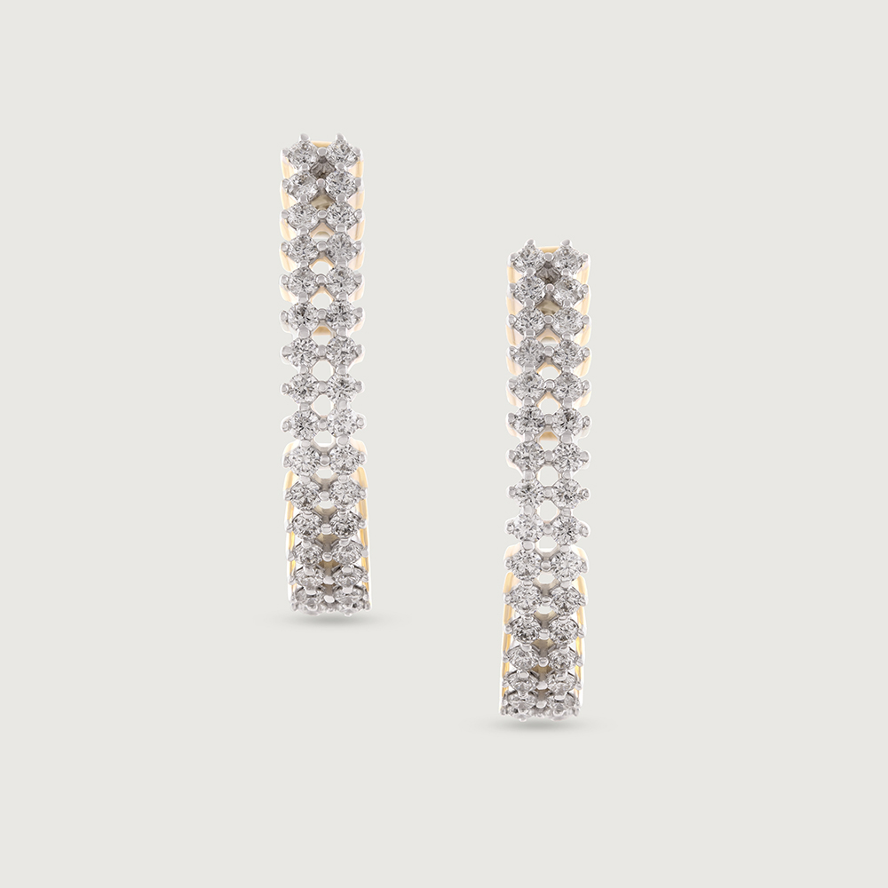 Luxe Drip Gold & Diamond Hoop Earrings,,hi-res image number null