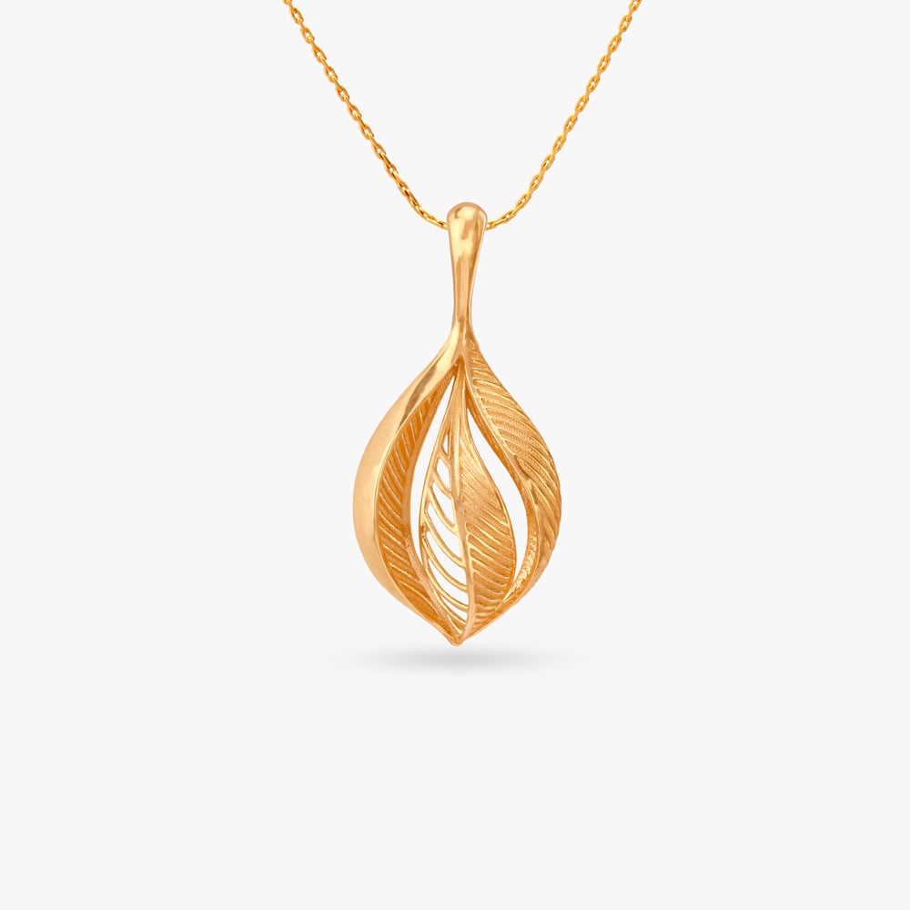 Gilded Grove Gold Pendant and Earrings Set,,hi-res image number null