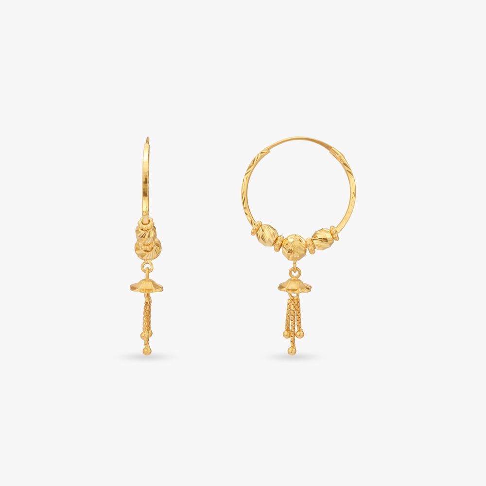 

Swirl Charm Gold Hoop Earrings