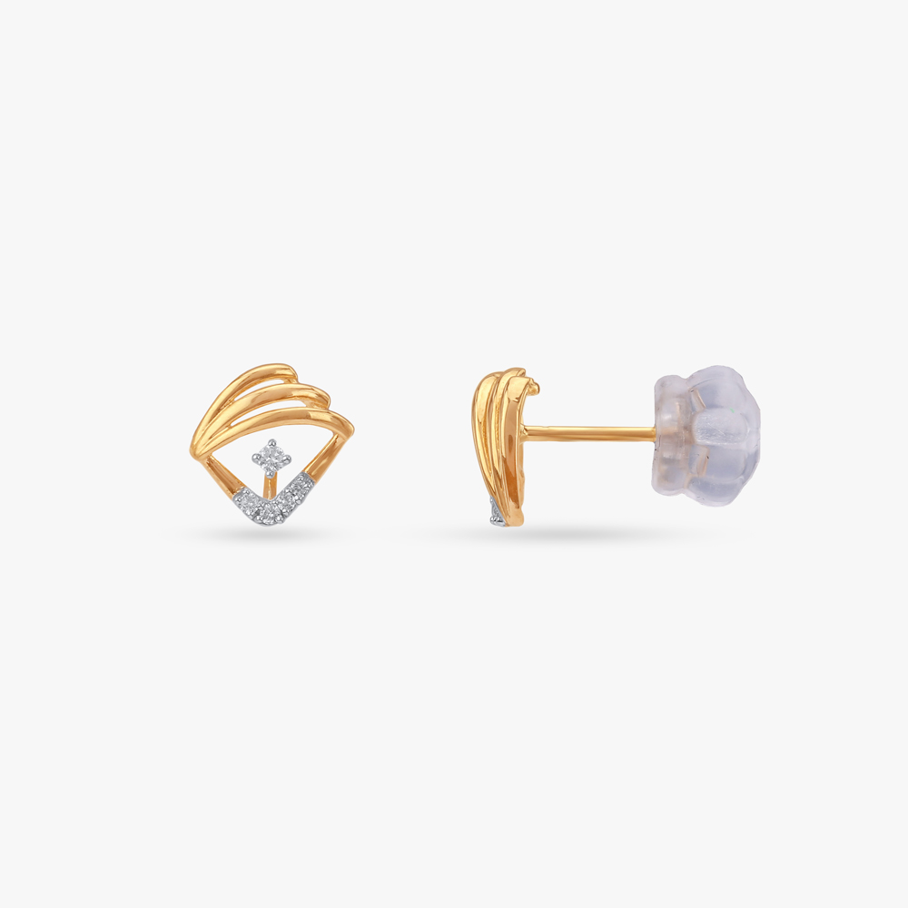 Curved Canopy Diamond Stud Earrings,,hi-res image number null