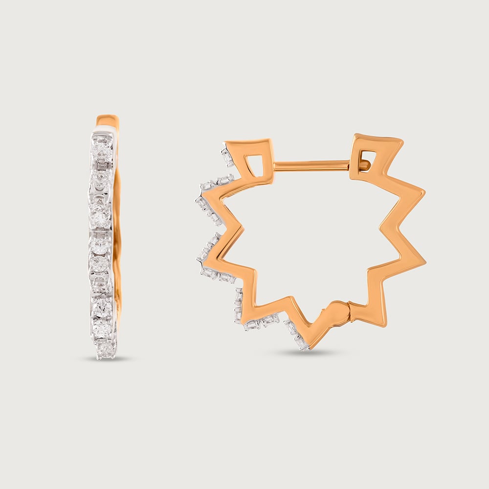 Starburst Luxe Gold & Diamond Hoop Earrings,,hi-res image number null