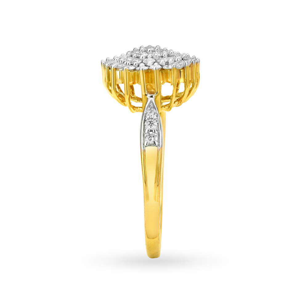 Radiant Diamond and Gold Finger Ring,,hi-res image number null