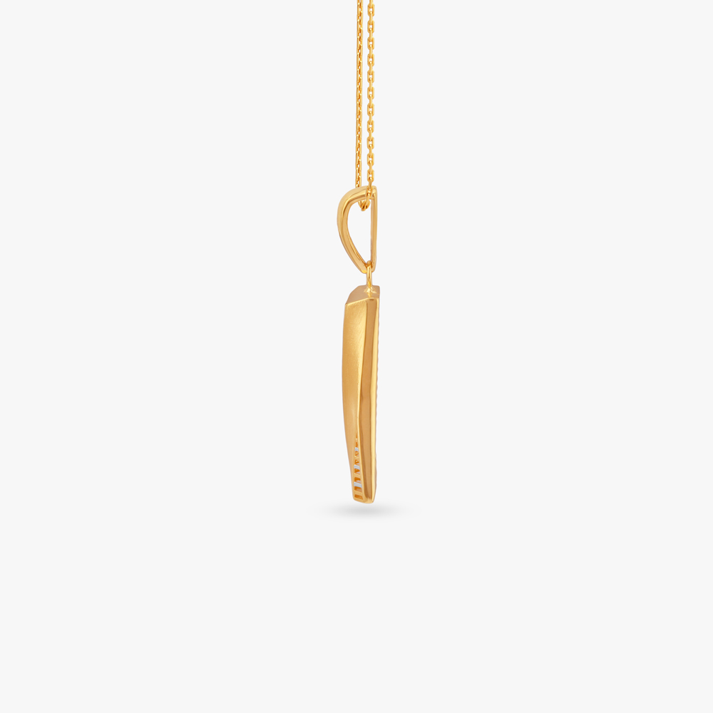 Stripe Flow Gold Pendant and Earring Set,,hi-res image number null