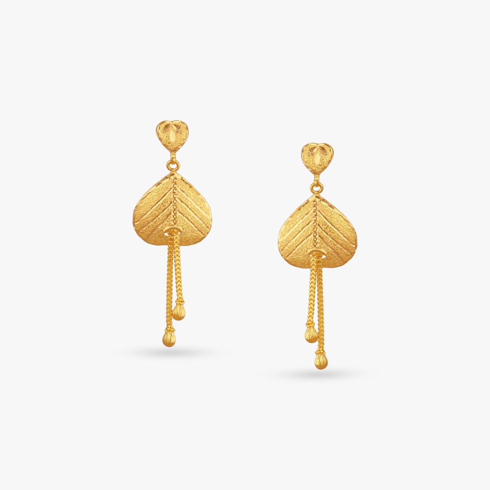 

Leaf Drape Gold Drop Earrings