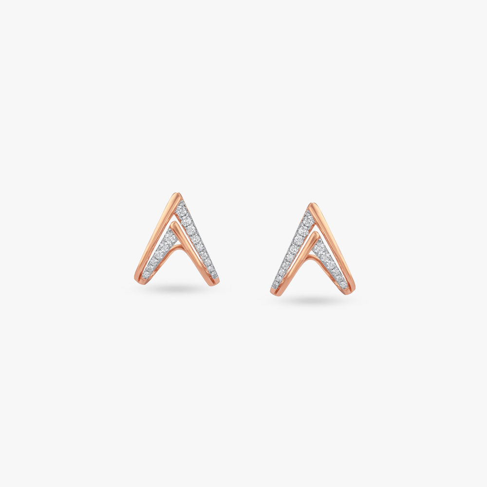 Twin Angle Diamond Stud Earrings,,hi-res image number null