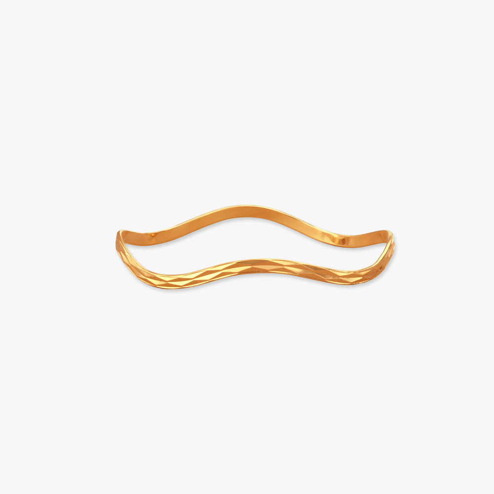 Fluid Crest Gold Bangle,,hi-res image number null