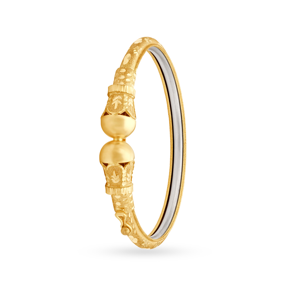 Two Toned Inlay Work Gold Bangle,,hi-res image number null