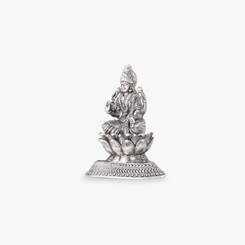 Auspicious Ganesha and Lakshmi Silver Idol,,hi-res image number null