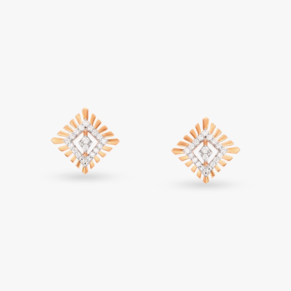 Shimmering Rhombus Diamond Stud Earrings,,hi-res image number null