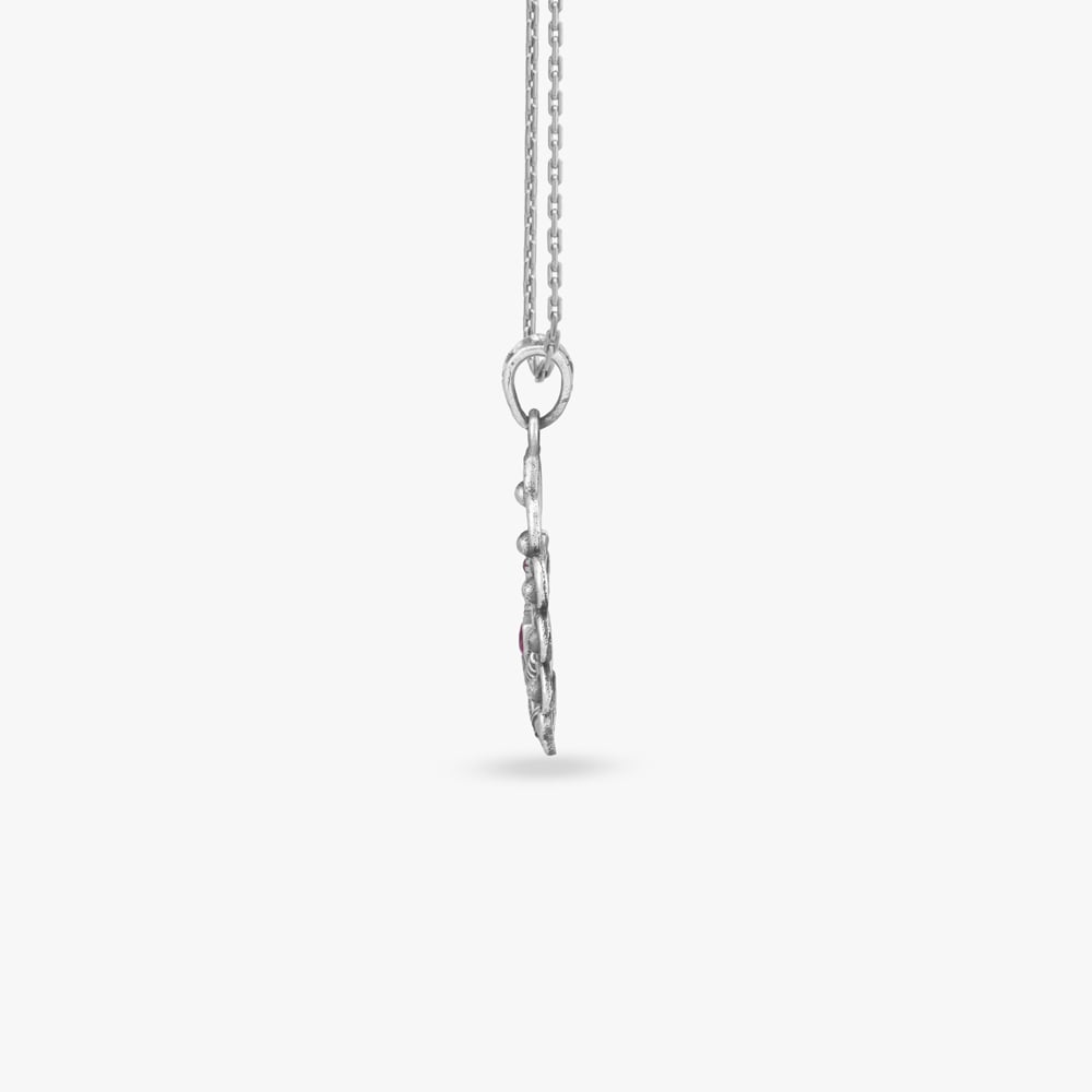 Enamel Peacock Silver Pendant,,hi-res image number null