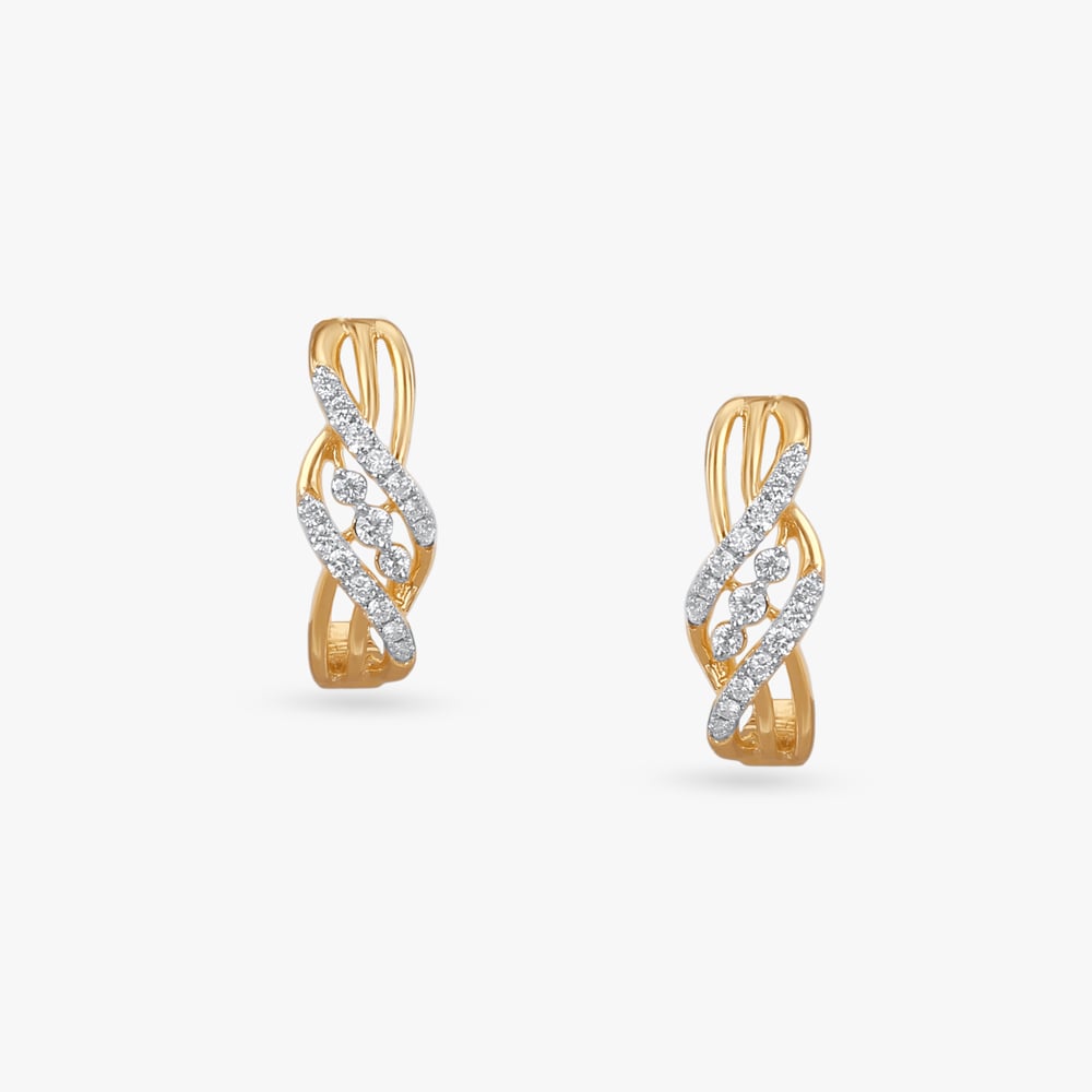 Stylish Interlace Diamond Hoop Earrings,,hi-res image number null