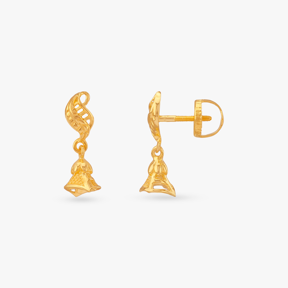 Petal Swing Gold Jhumka Earrings,,hi-res image number null