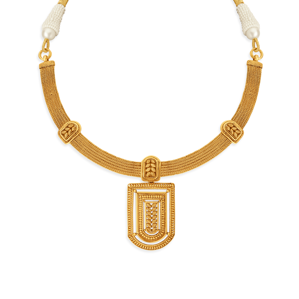 Surreal Geometric Gold Necklace Set,,hi-res image number null