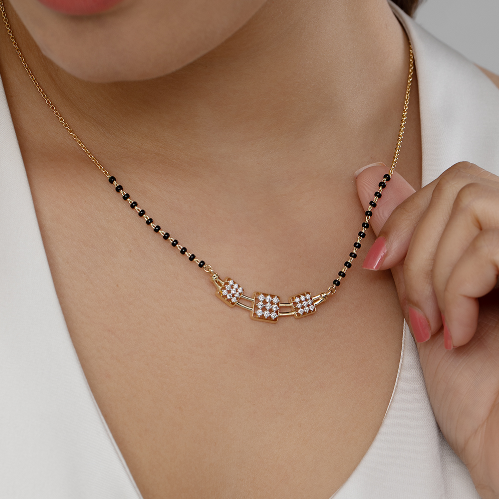 Glitter Grid Gold and Diamond Mangalsutra,,hi-res image number null