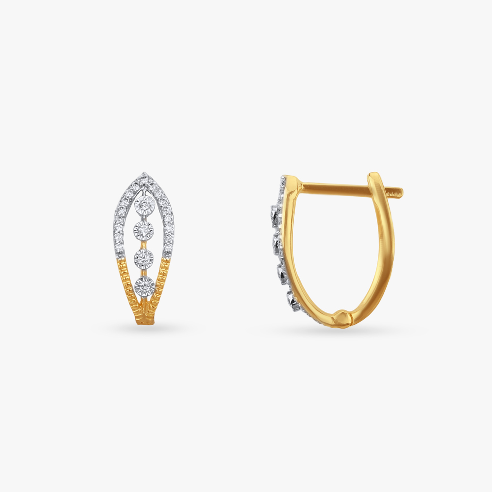 Contemporary Elegance Diamond Hoop Earrings,,hi-res image number null