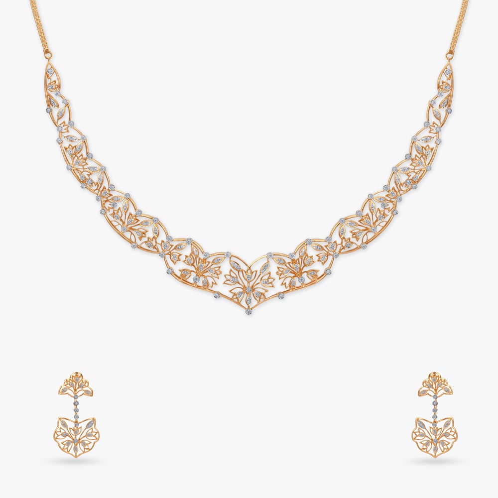 Gilded Pulse Diamond Necklace Set,,hi-res image number null