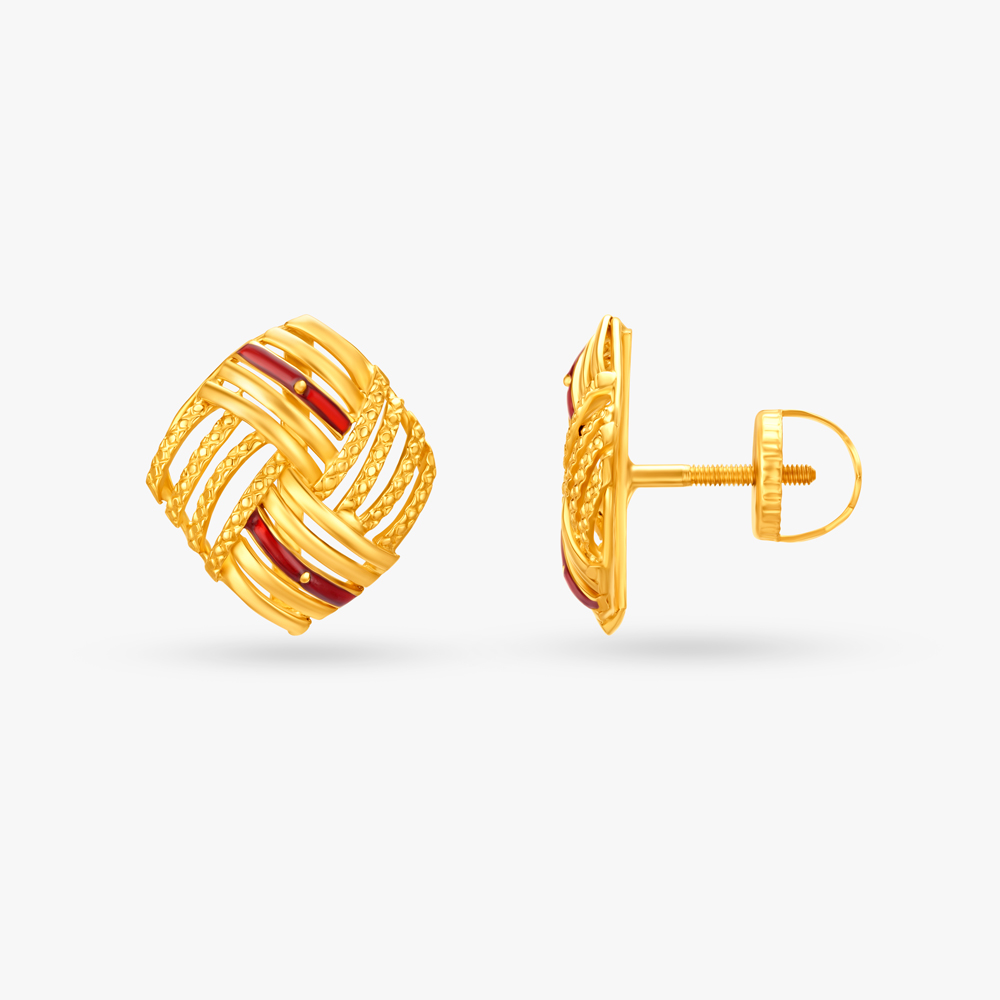 Stylish Criss-Cross Stud Earrings,,hi-res image number null