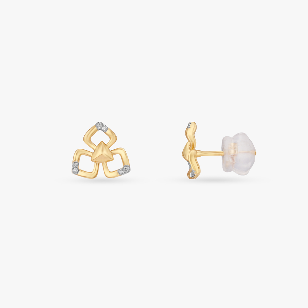 Angular Blossom Diamond Stud Earrings,,hi-res image number null
