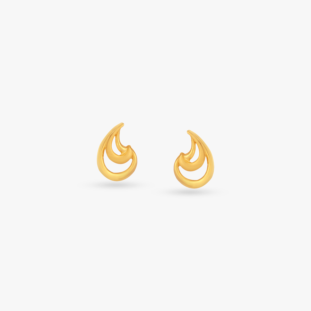 Twin Arc Gold Drop Earrings,,hi-res image number null