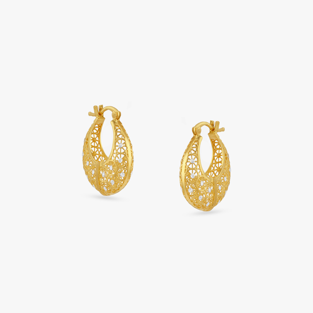 Filigree Orbit Gold Hoop Earrings,,hi-res image number null