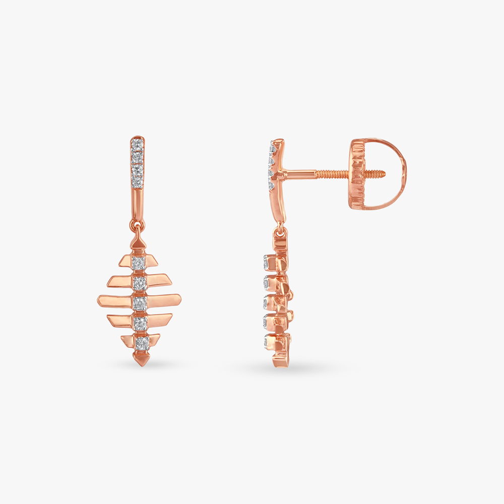 Blade Bloom Diamond Drop Earrings,,hi-res image number null