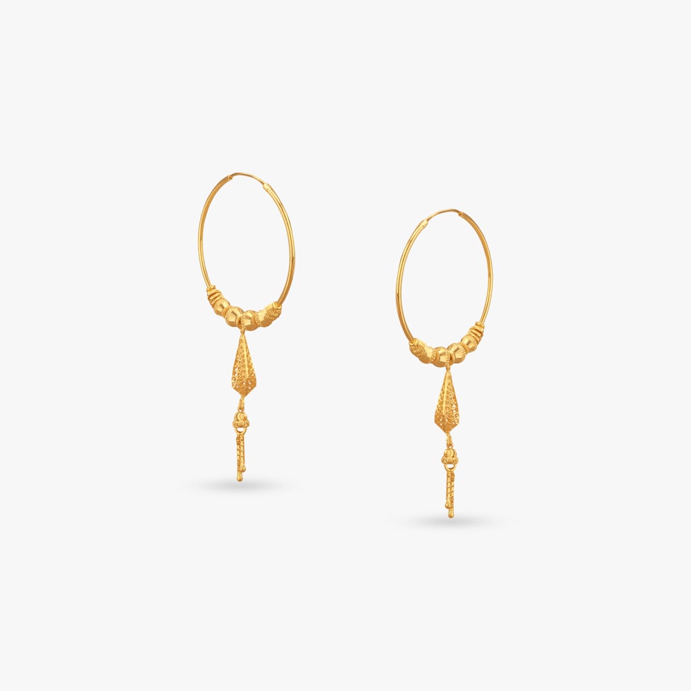 

Petal Mesh Gold Hoop Earrings