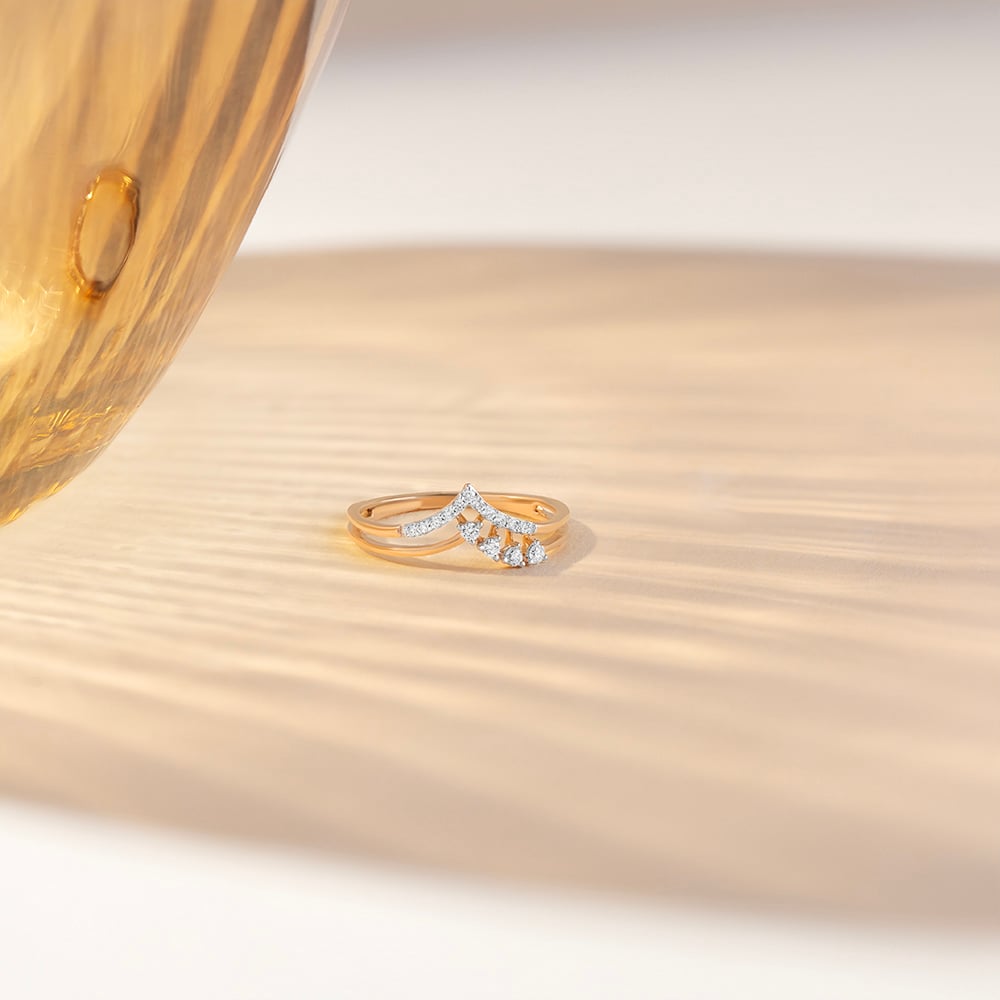 Twinkling Peak Gold & Diamond Finger Ring,,hi-res image number null