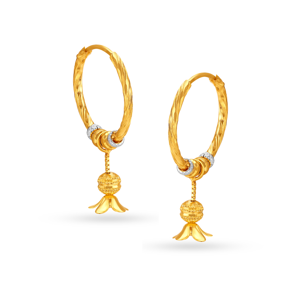 Floral Gold Hoop Earrings