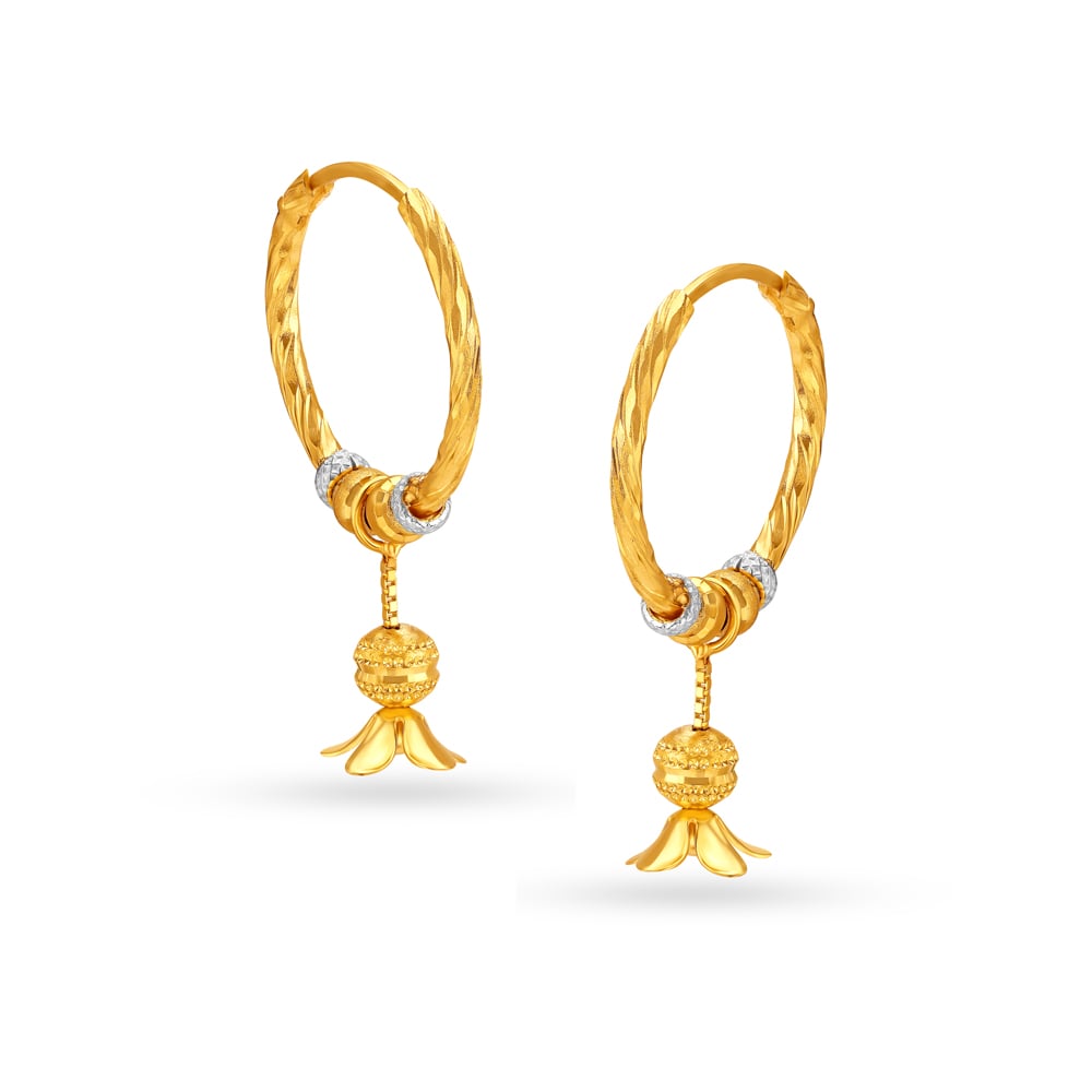 Floral Gold Hoop Earrings