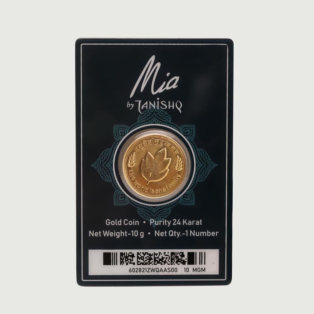 10 GM 24 Karat Mango Leaf Gold Coin,,hi-res image number null