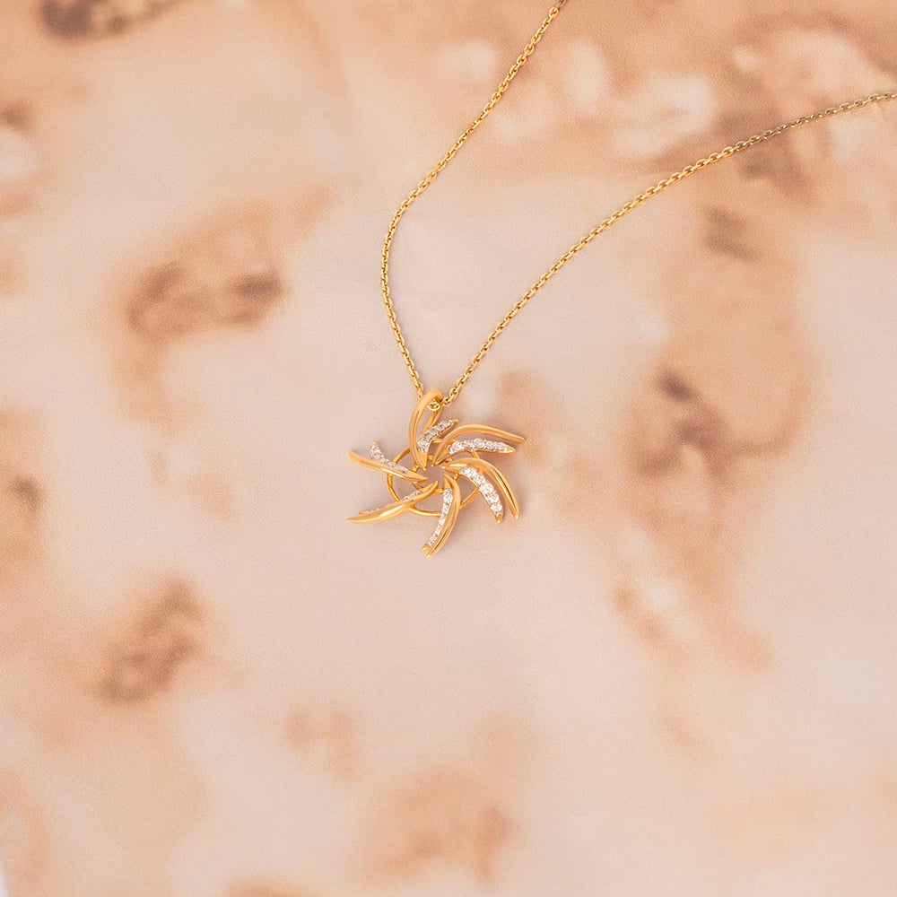 Whirlwind Sparkle Gold & Diamond Pendant,,hi-res image number null