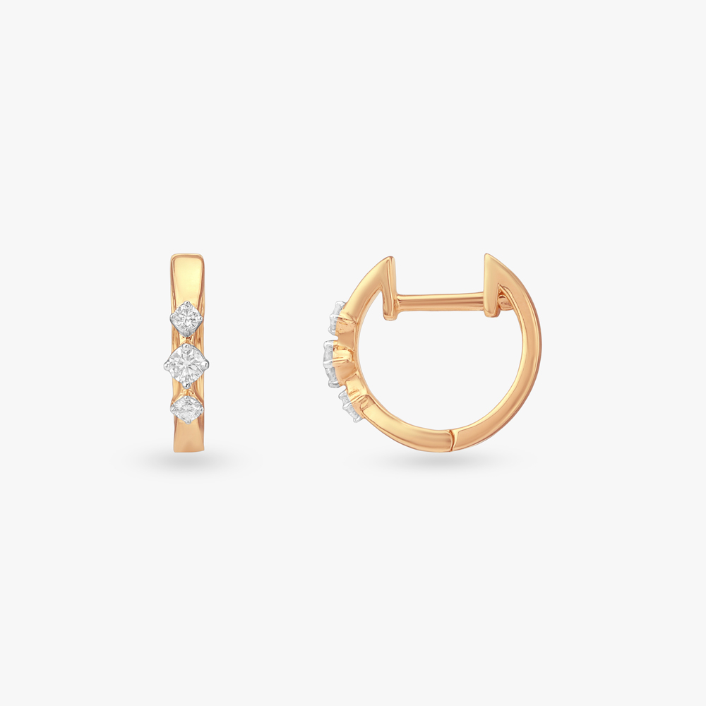 Stellar Trio Diamond Hoop Earrings,,hi-res image number null