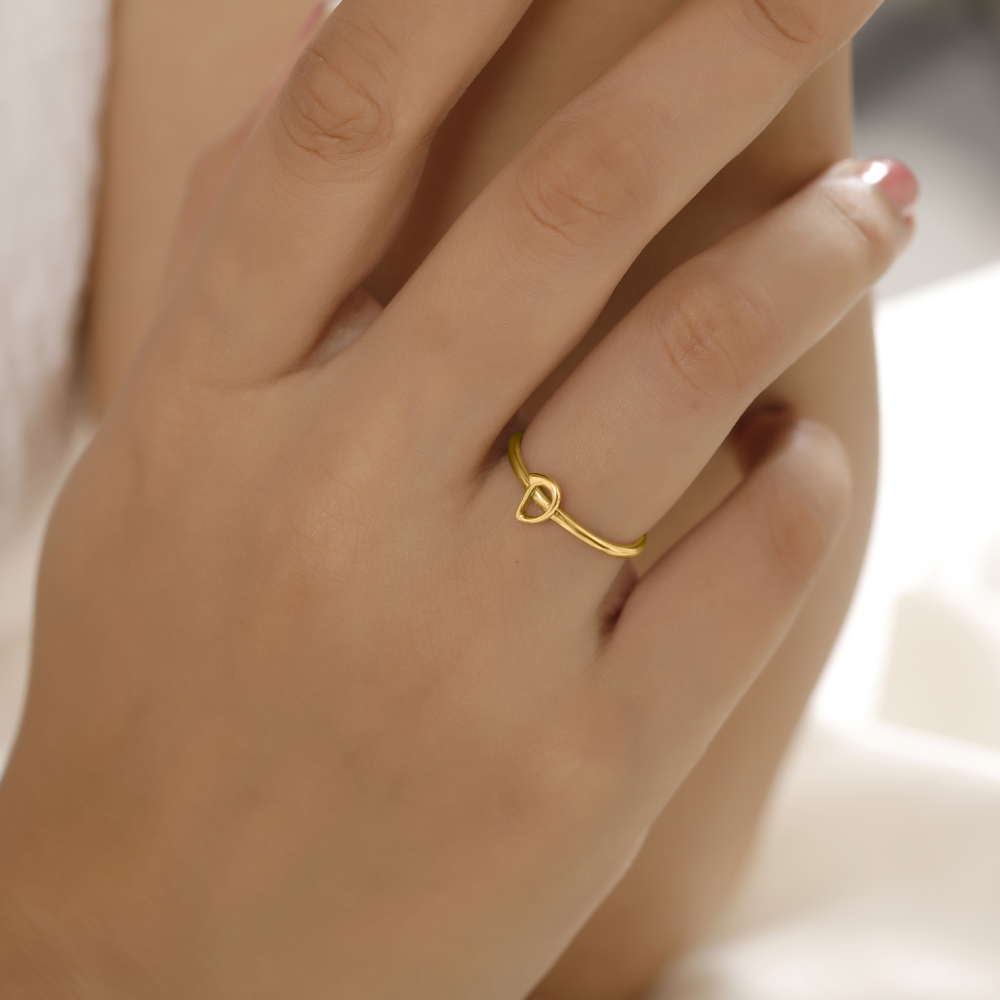 Letter D 14KT Yellow Gold Initial Ring,,hi-res image number null