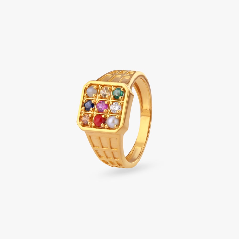 

Navaratna Matrix Diamond Ring For Men