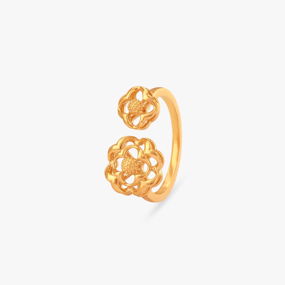 

Twin Flower Gold Ring