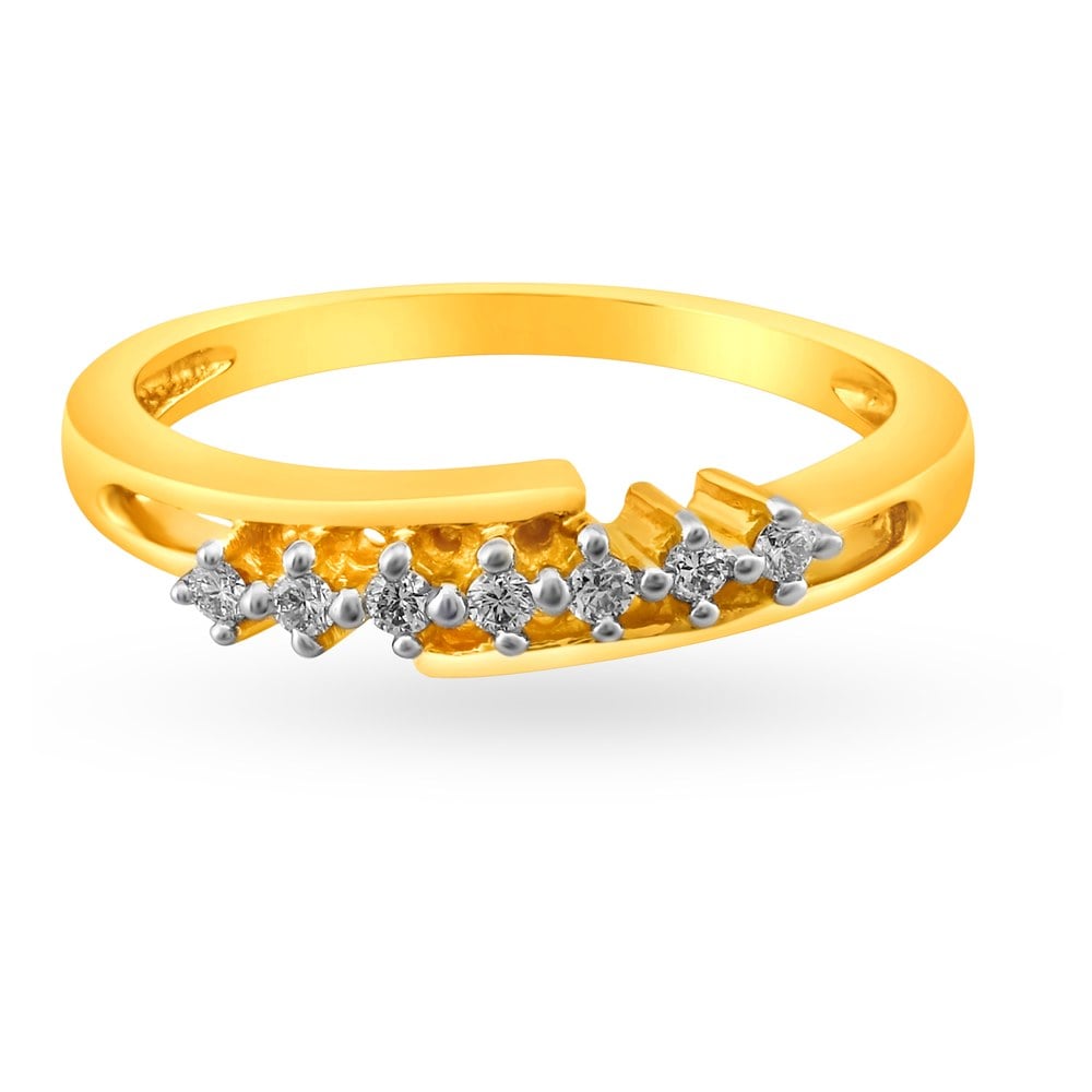 Chic Line Pattern 7 Stone Diamond Ring,,hi-res image number null