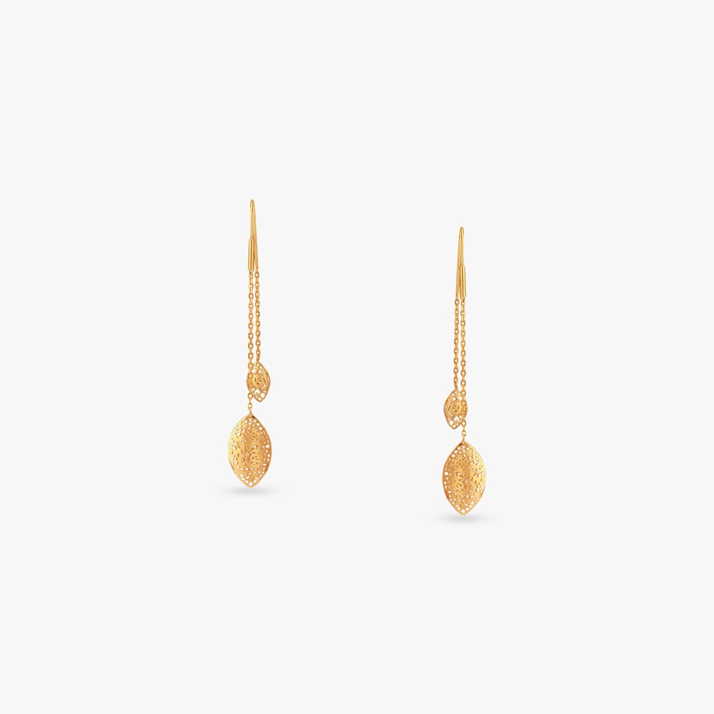 Swaying Elegance Gold Drop Earrings,,hi-res image number null