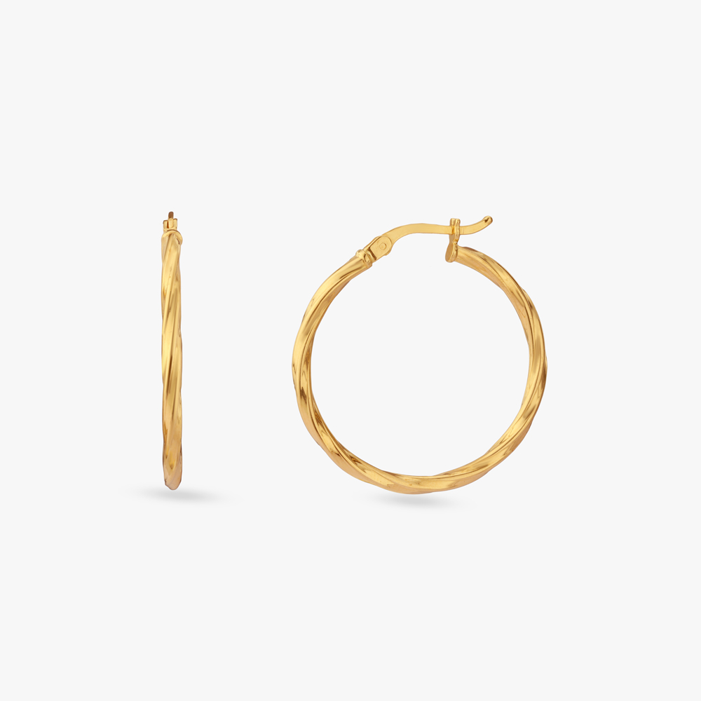 Twisted Glow Gold Hoop Earrings,,hi-res image number null