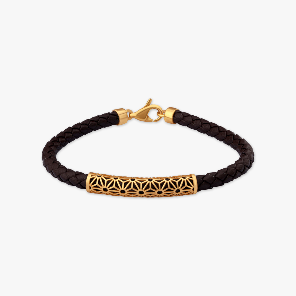 Noir Geometry Gold Bracelet for Men,,hi-res image number null