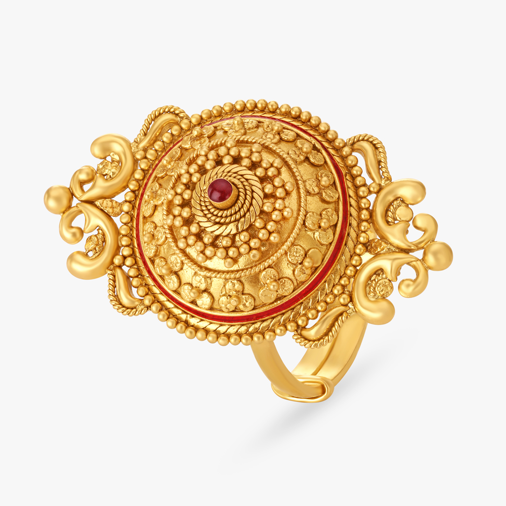 Imperial Leaf 22 Karat Gold Finger Ring