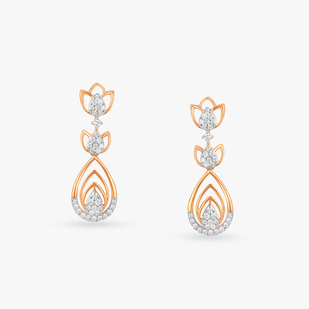 

Graceful Raindrop Diamond Drop Earrings