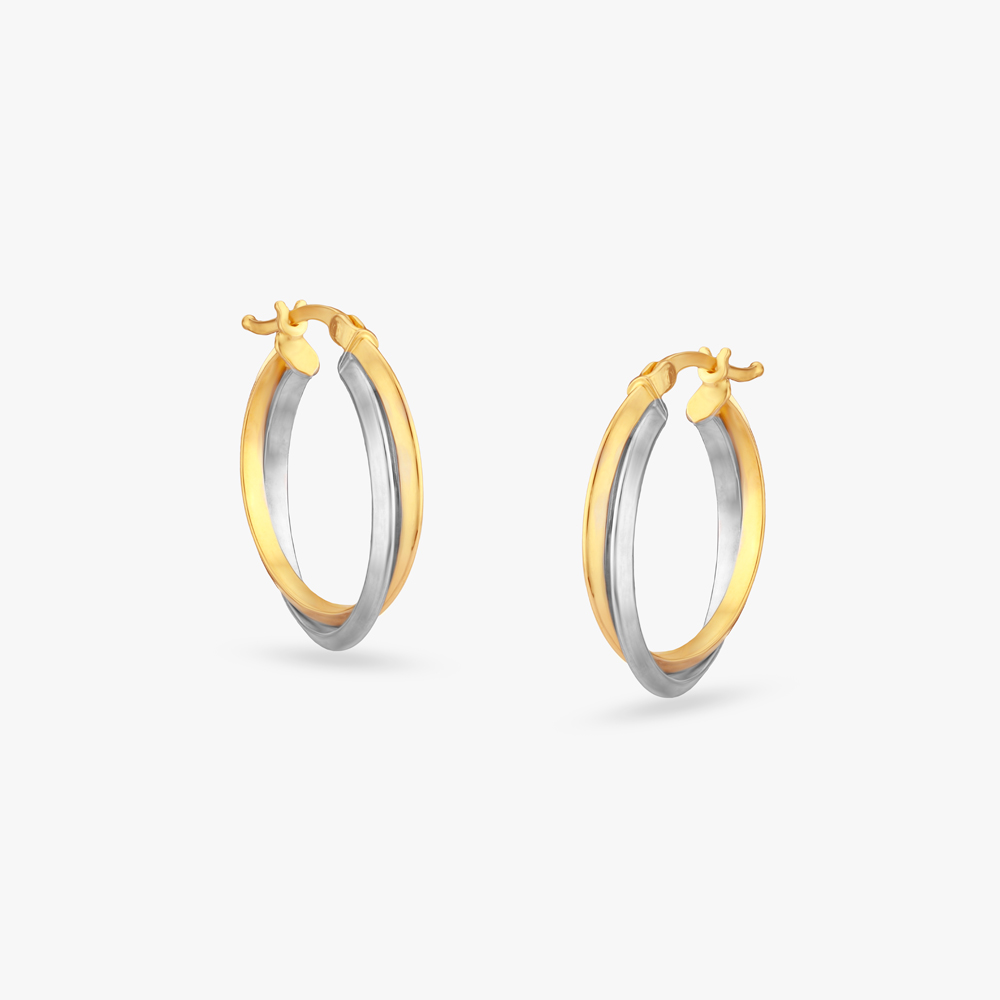 Tone Twist Gold Hoop Earrings,,hi-res image number null