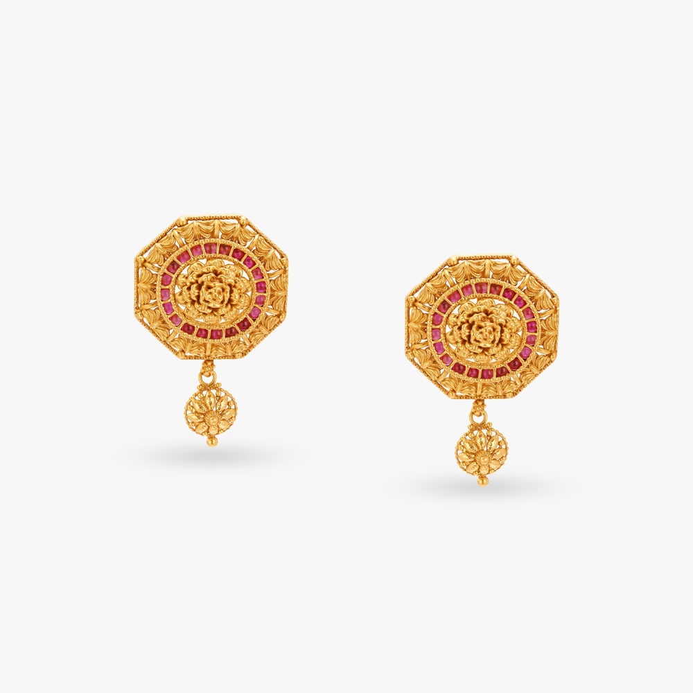Grandeur Floral Gold Choker Set,,hi-res image number null