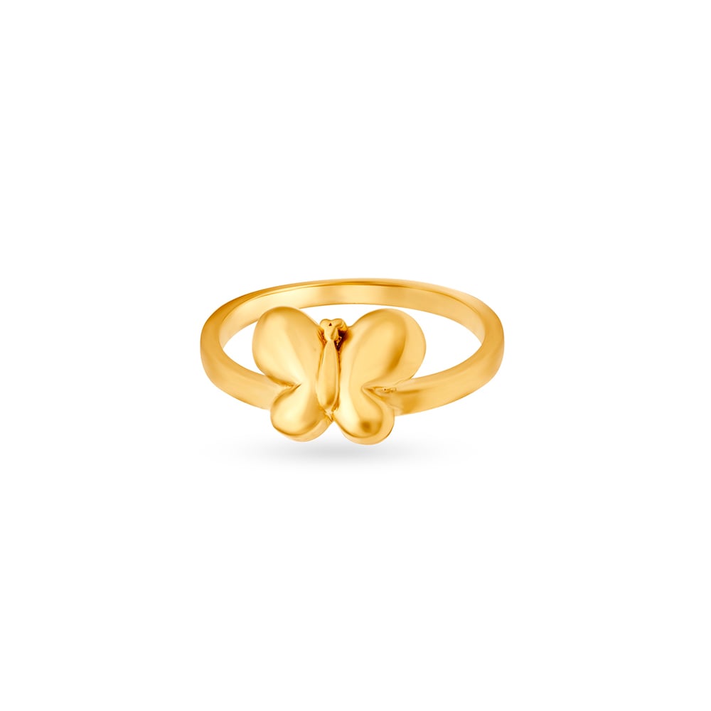 Butterfly Gold Finger Ring for Kids,,hi-res image number null
